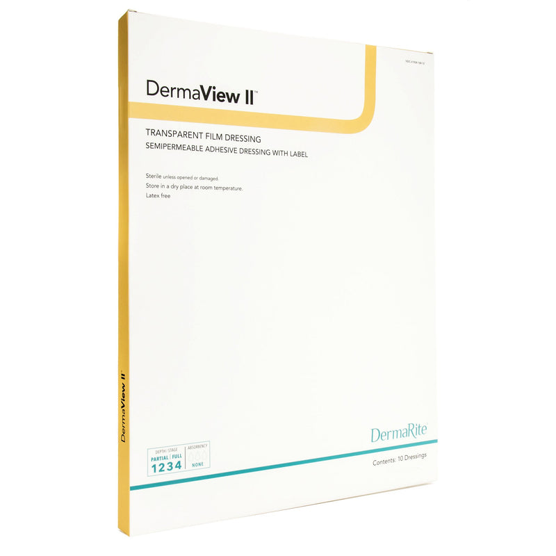 DermaView II™ Transparent Film Dressing with Border, 6½ x 8-3/8 Inch, 1 Box of 10 () - Img 1