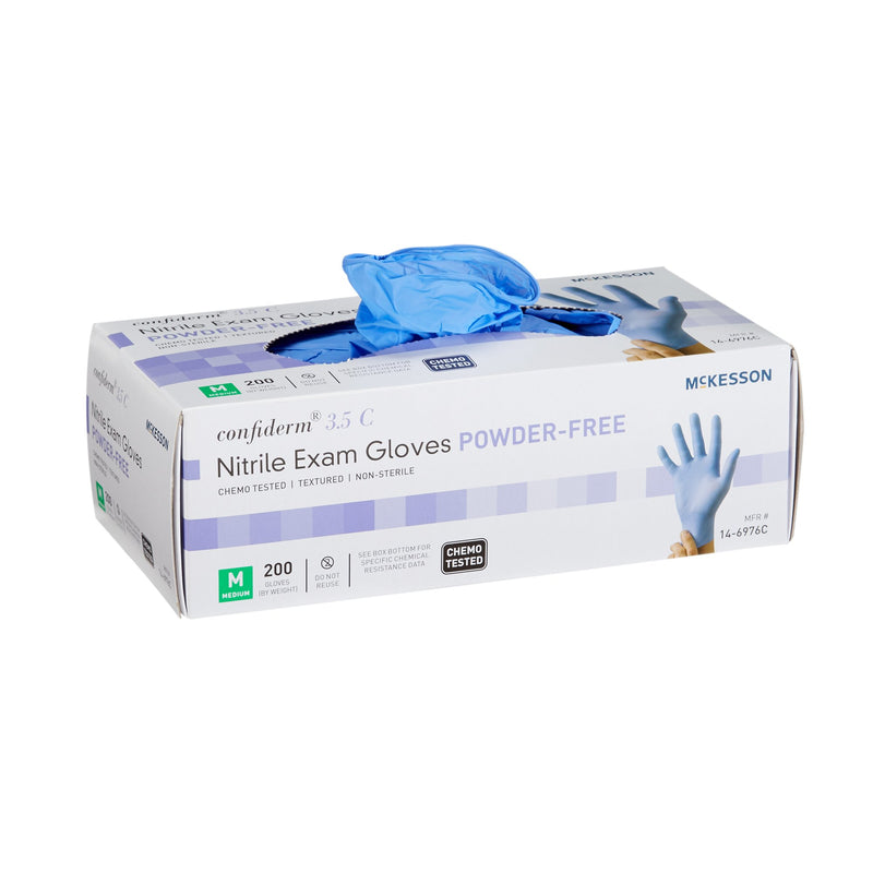 McKesson Confiderm® 3.5C Nitrile Exam Glove, Medium, Blue, 1 Box of 200 () - Img 1