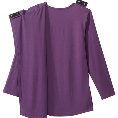 TOP, EMBELLISHED WMNS OPEN BCKEGGPLANT XLG (Shirts and Scrubs) - Img 3