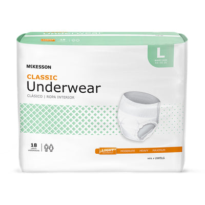 McKesson Classic Light Absorbent Underwear, Large, 1 Bag () - Img 1