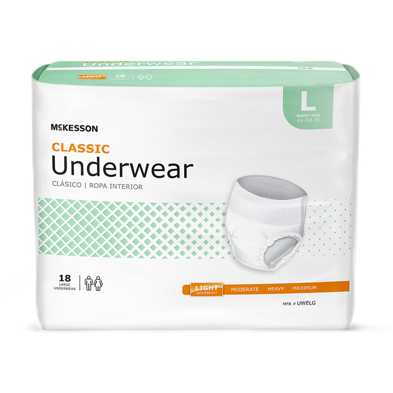 McKesson Classic Light Absorbent Underwear, Large, 1 Bag () - Img 1