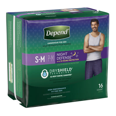 UNDERWEAR, DEPEND OVERNIGHT MEN GRY SM/MED (14/PK 2PK/CS) () - Img 3