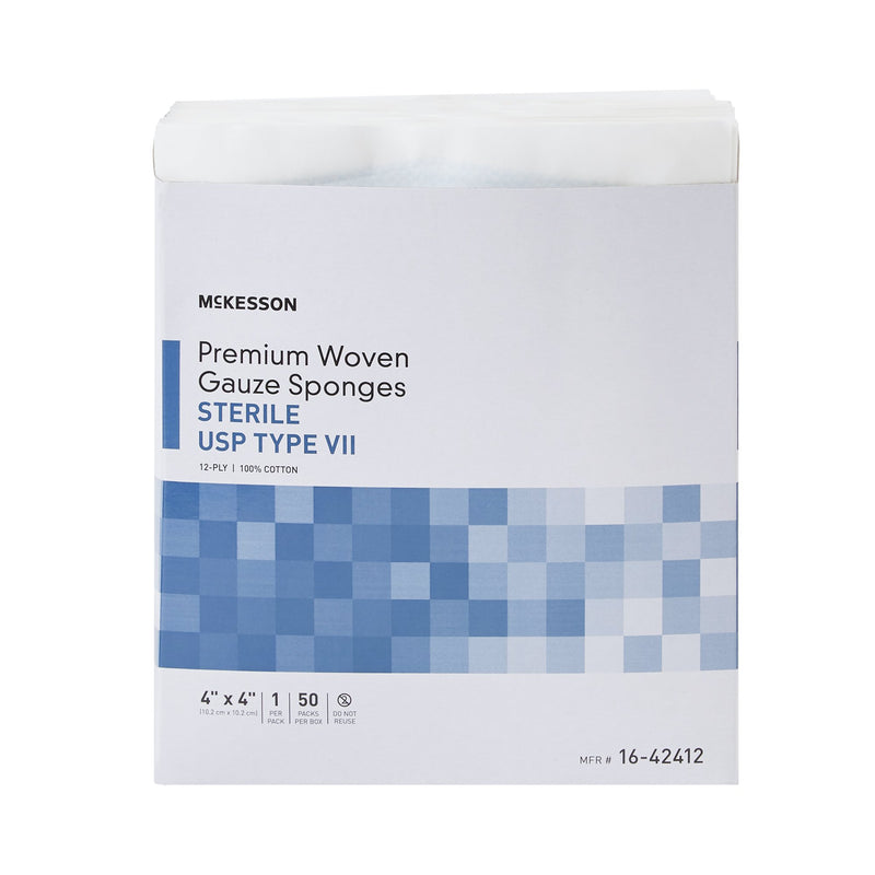 McKesson Sterile USP Type VII Gauze Sponge, 4 x 4 Inch, 1 Box of 50 (General Wound Care) - Img 2