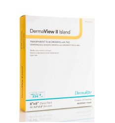 DermaView II™ Island Transparent Film Dressing with Pad, 3½ x 4 Inch, 1 Box of 25 () - Img 1