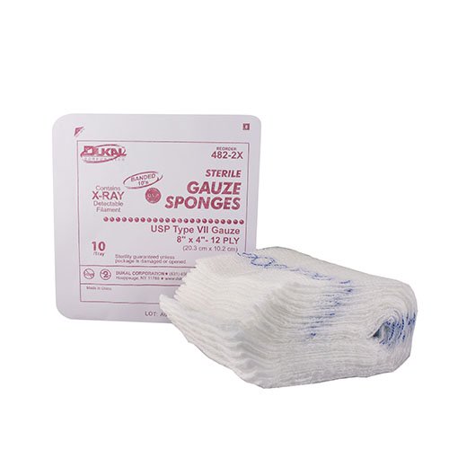 Dukal™ Sterile USP Type VII X-Ray Detectable Gauze Sponge, 4 x 8 Inch, 1 Case of 480 (General Wound Care) - Img 1