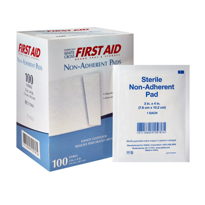 American® White Cross Non-Adherent Dressing, 3 x 4 Inch, 1 Box of 100 (General Wound Care) - Img 1