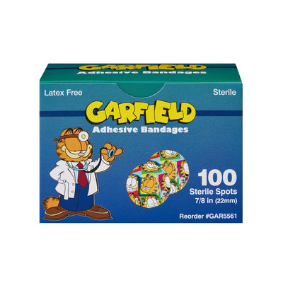 ASO Round Kid Design (Garfield) Adhesive Spot Bandage, 7/8 Inch, 1 Case of 12 (General Wound Care) - Img 2