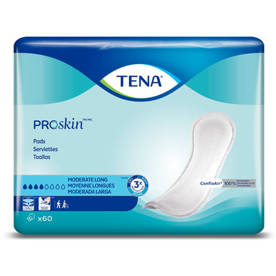 TENA Bladder Control Pads, Moderate Absorbency, Long, 12 Inch, Unisex, White, 1 Case of 180 () - Img 1