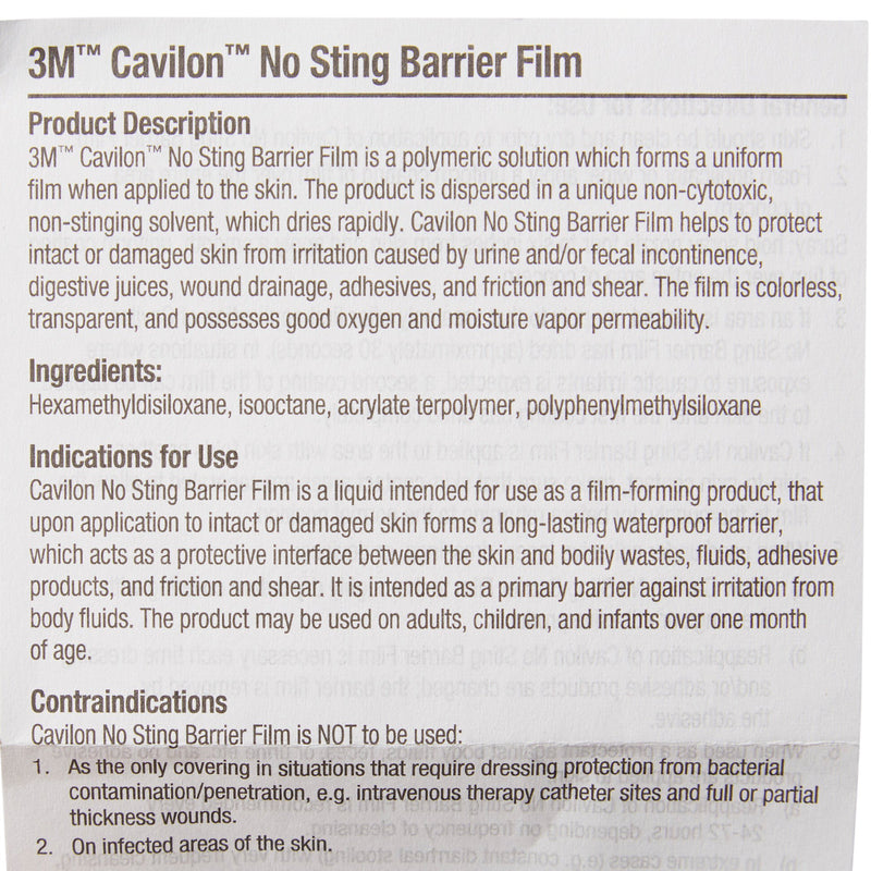3M Cavilon No Sting Barrier Film, 1 Case of 100 (Skin Care) - Img 6