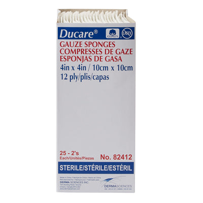 Ducare Sterile Gauze Sponge, 4 x 4 Inch, 1 Box of 25 (General Wound Care) - Img 4