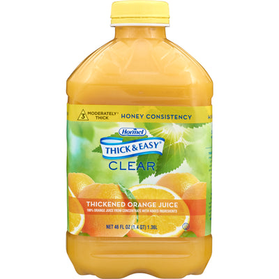 Thick & Easy® Clear Honey Consistency Orange Juice Thickened Beverage, 46 oz. Bottle, 1 Case of 6 (Nutritionals) - Img 1