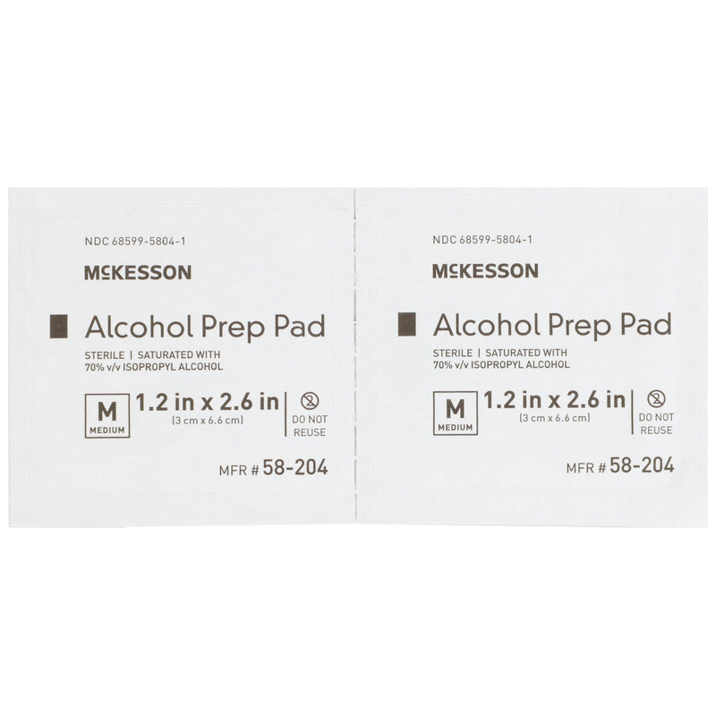 McKesson Alcohol Prep Pad, Isopropyl Alcohol, 70%, Medium, 1 Box of 200 (Skin Care) - Img 3