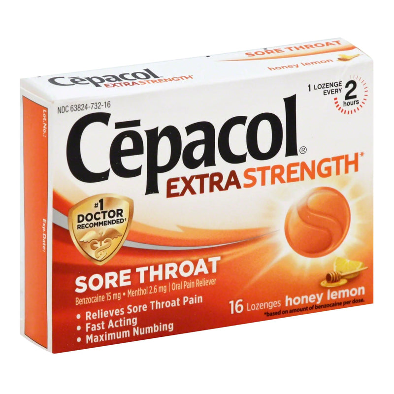 Cepacol® Extra Strength Benzocaine / Menthol Sore Throat Relief, 1 Box (Over the Counter) - Img 2