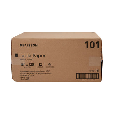 McKesson Crepe Table Paper, 18 Inch x 125 Foot, White, 1 Case of 12 (Table Paper) - Img 2