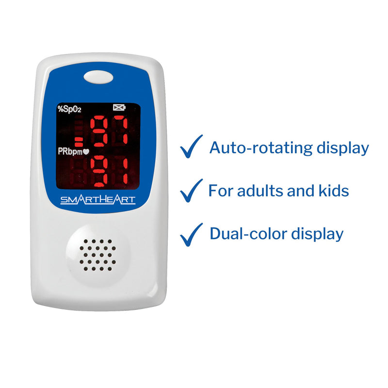 SmartHeart Fingertip Pulse Oximeter, Talking Blood Oxygen Saturation Monitor, 1 Each (Oximetry) - Img 7