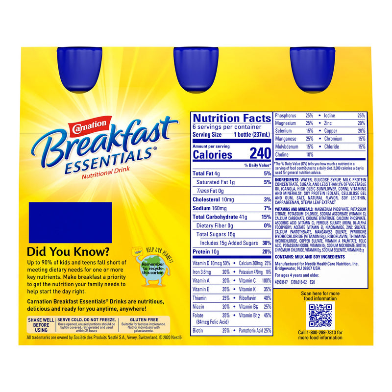 Carnation Breakfast Essentials® Vanilla Oral Supplement, 8 oz. Carton, 1 Case of 24 (Nutritionals) - Img 9