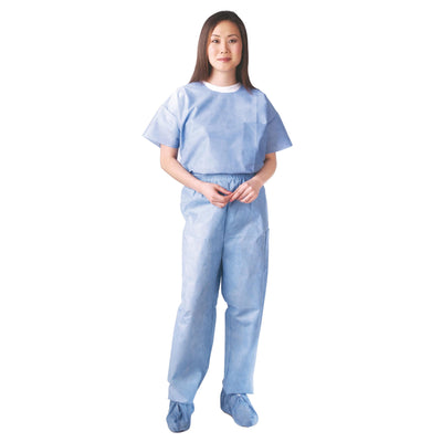 Scrub Shirt, Medium, Blue, 1 Case of 30 (Shirts and Scrubs) - Img 2