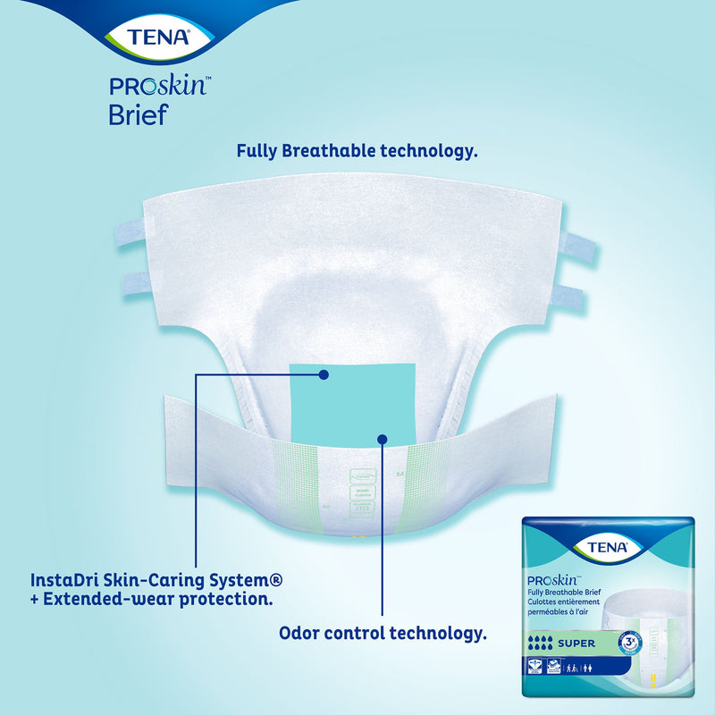 TENA Super Adult Heavy-Absorbent Incontinence Brief, Medium, 1 Case of 56 () - Img 7