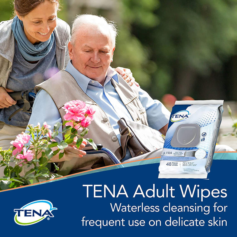 Tena UltraFlush Flushable Personal Wipes, 1 Pack of 48 (Skin Care) - Img 4