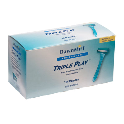 DawnMist Triple Play Facial Razor, Disposable, 1 Box of 10 (Hair Removal) - Img 2