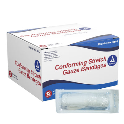 Dynarex® Sterile Conforming Bandage, 4 Inch x 4-1/10 Yard, 1 Each (General Wound Care) - Img 1