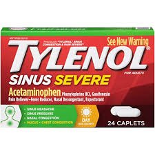 Tylenol® Sinus + Headache Acetaminophen / Phenylephrine HCl Cold and Sinus Relief, 1 Bottle (Over the Counter) - Img 1