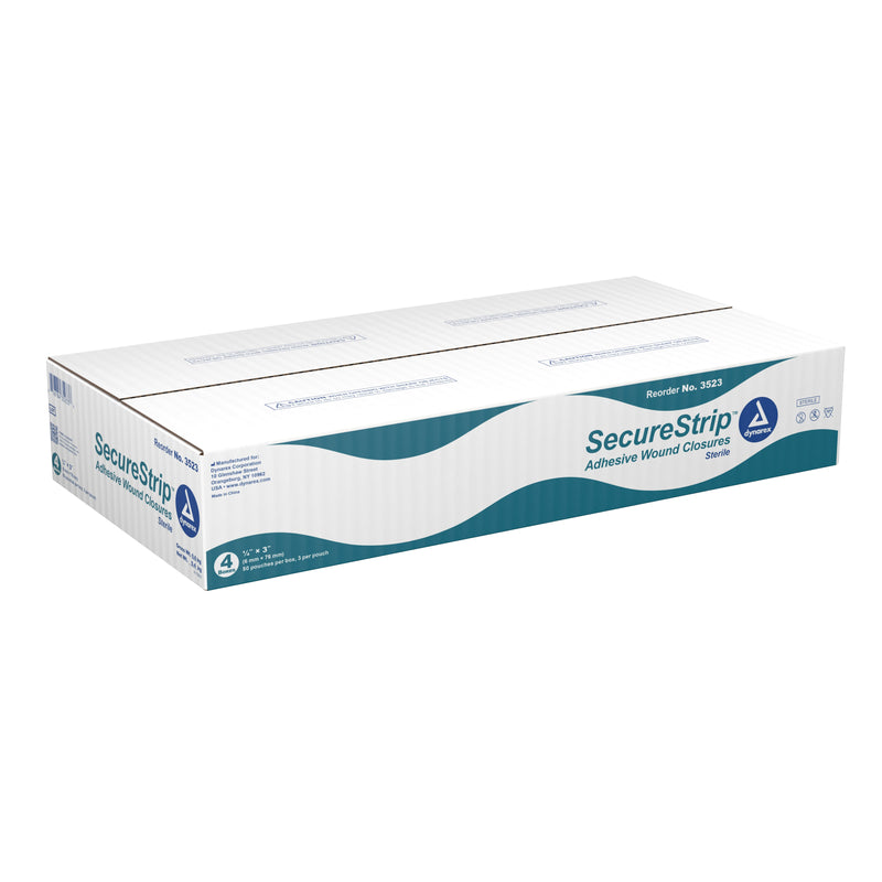 dynarex® Secure Strip™ Adhesive Wound Closure Strip, ¼ by 3 Inches, 1 Case of 200 (Skin Closure Strips) - Img 1