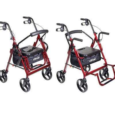 drive™ Duet 4 Wheel Rollator, Burgundy, 1 Each (Mobility) - Img 4