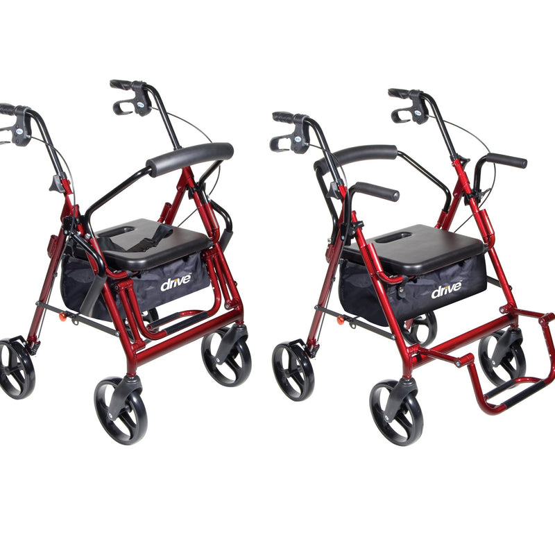 drive™ Duet 4 Wheel Rollator, Burgundy, 1 Each (Mobility) - Img 4