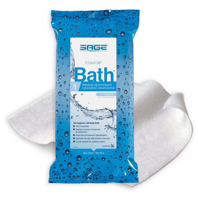 Comfort Bath® Cleansing Washcloths, Heavyweight, Soft Pack, 1 Pack of 8 (Skin Care) - Img 1