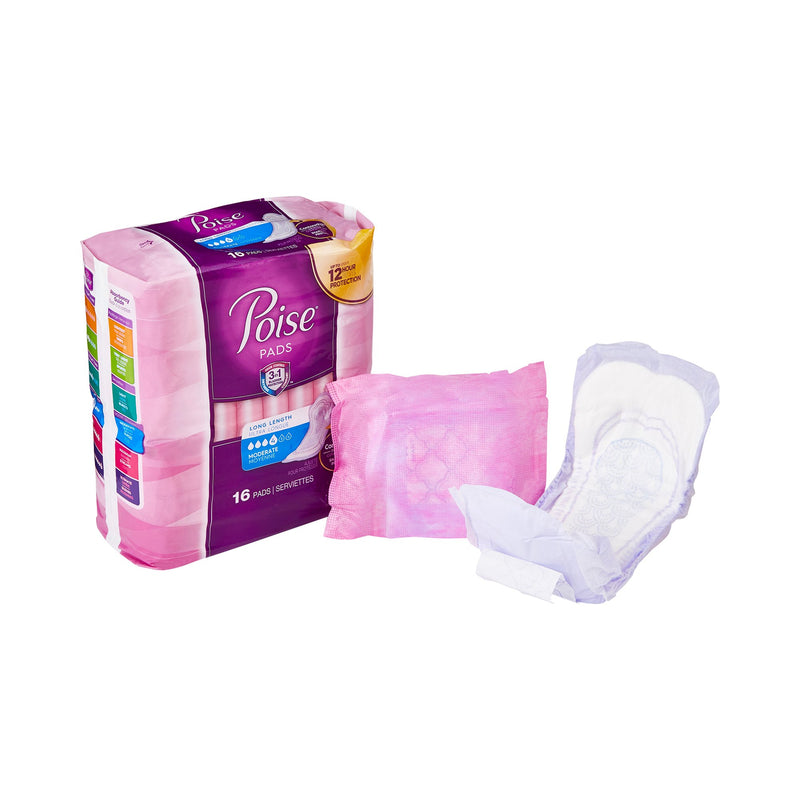 Poise Bladder Control Pads, Adult Women, Moderate Absorbency, Disposable, 12.4" Length, 1 Pack of 16 () - Img 1