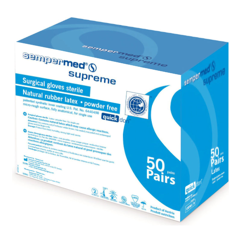 Sempermed® Supreme Latex Surgical Glove, Size 8.5, Ivory, 1 Case of 300 () - Img 1