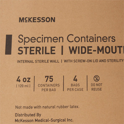 McKesson Specimen Container for Pneumatic Tube Systems, 120 mL, 1 Bag of 75 (Specimen Collection) - Img 6