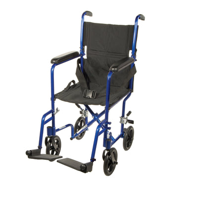 drive™ Lightweight Transport Chair, Blue, 17-Inch Seat Width, 1 Each (Mobility) - Img 1