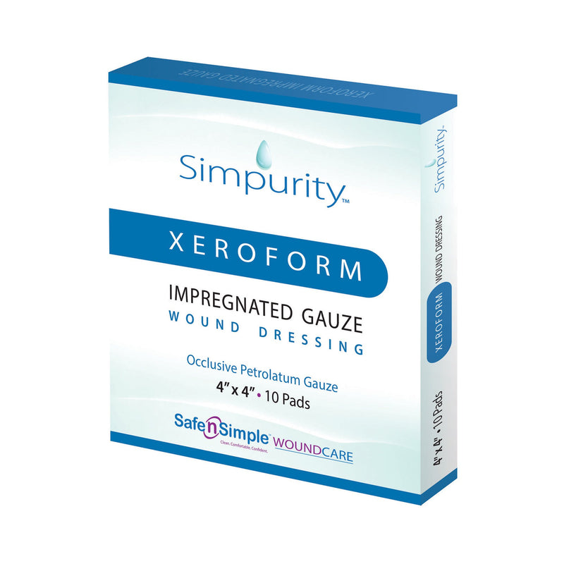 Simpurity™ Xeroform Petrolatum Impregnated Dressing, 4 x 4 Inch, 1 Box of 10 (Advanced Wound Care) - Img 1