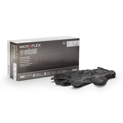 Microflex® MidKnight™ Exam Glove, Extra Large, Black, 1 Box () - Img 1