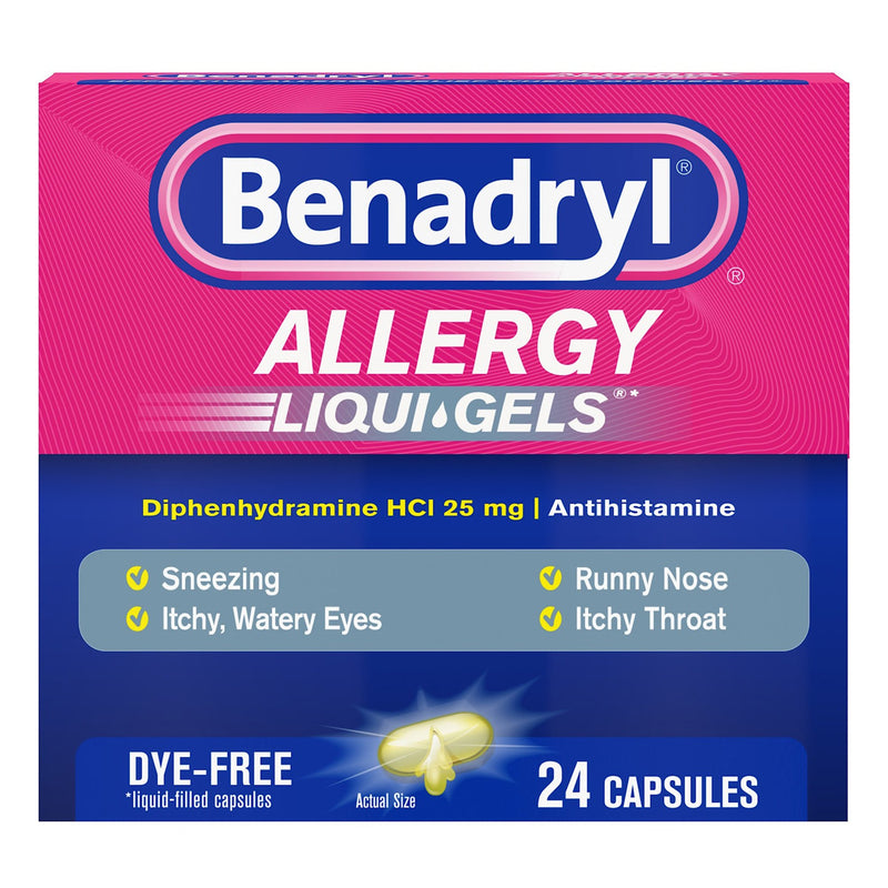 Benadryl® Diphenhydramine Allergy Relief, 1 Box (Over the Counter) - Img 1