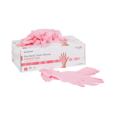 McKesson Pink Nitrile® Nitrile Exam Glove, Small, Pink, 1 Box of 250 () - Img 1