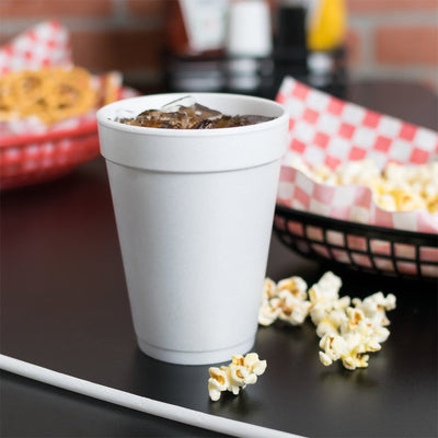 Dart Drinking Cup, White, Styrofoam, Disposable, 14 ounce, 1 Case of 1000 (Drinking Utensils) - Img 2