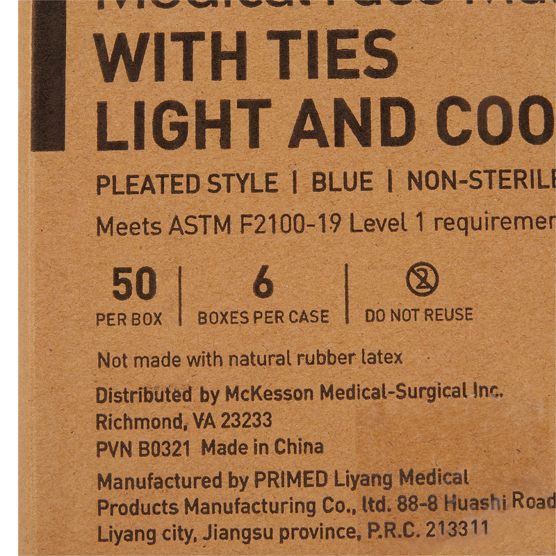 McKesson Classic Style Light & Cool Surgical Mask, Blue, 1 Box of 50 (Masks) - Img 6