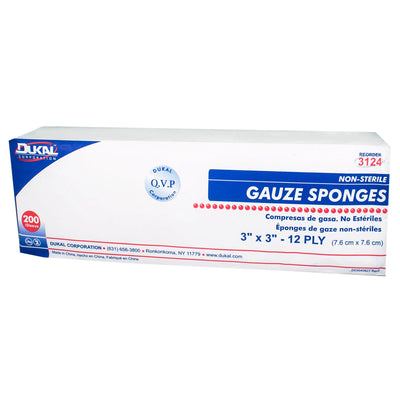 Dukal™ Nonsterile Gauze Sponge, 3 x 3 Inch, 1 Bag of 200 (General Wound Care) - Img 2