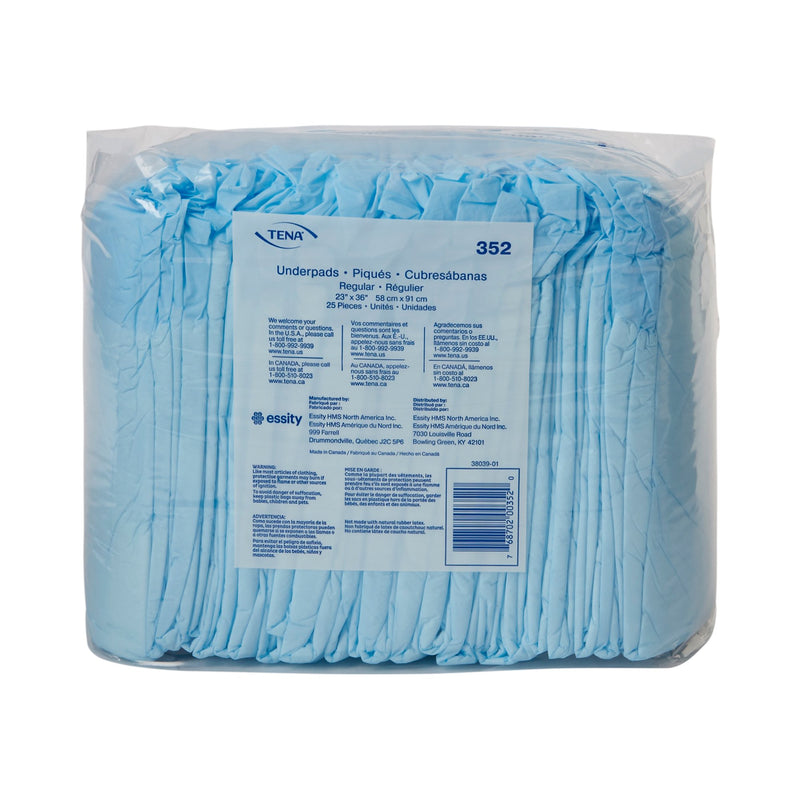 TENA Regular Underpads, Light Absorbency, Blue, Disposable, Latex-Free, 23 X 36 Inch, 1 Case of 150 (Underpads) - Img 2