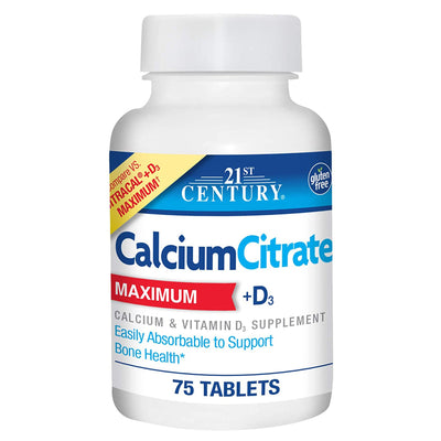 21st Century Calcium Citrate / Vitamin D Joint Health Supplement, 1 Bottle (Over the Counter) - Img 1