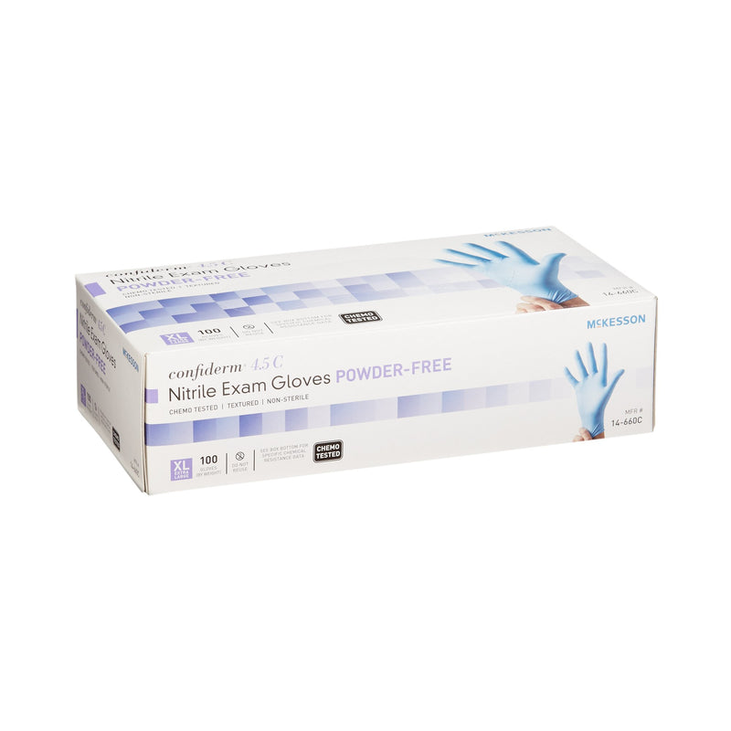 McKesson Confiderm® 4.5C Nitrile Exam Glove, Extra Large, Blue, 1 Box of 100 () - Img 4