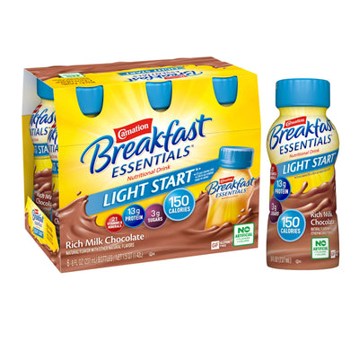 Carnation Breakfast Essentials® Light Start® Chocolate Oral Supplement, 8 oz. Bottle, 1 Case of 24 (Nutritionals) - Img 1