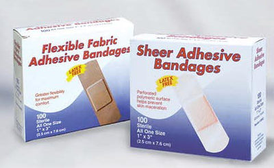 Dukal Economy Tan Adhesive Bandage, 1 x 3 Inch, 1 Box (General Wound Care) - Img 1