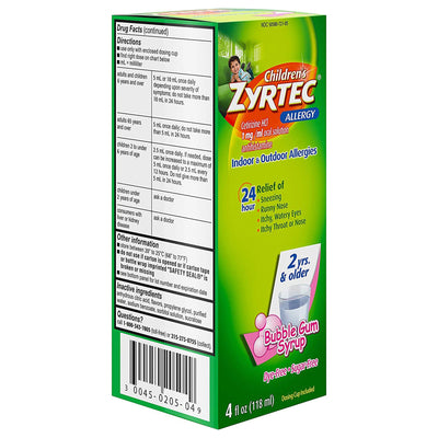 Children's Zyrtec Cetirizine Allergy Relief, 1 Each (Over the Counter) - Img 1