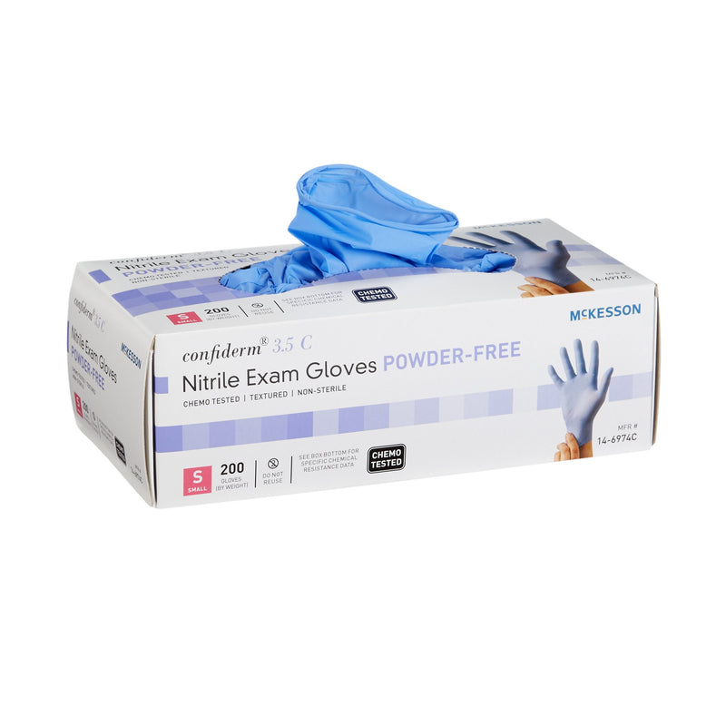 McKesson Confiderm® 3.5C Nitrile Exam Glove, Small, Blue, 1 Box of 200 () - Img 1