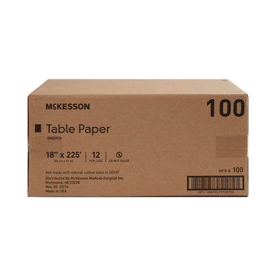 McKesson Smooth Table Paper, 18 Inch x 225 Foot, White, 1 Case of 12 (Table Paper) - Img 4