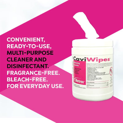 Metrex CaviWipes Surface Disinfectant Alcohol-Based Wipes, Non-Sterile, Disposable, Alcohol Scent, Canister, 6 X 6.75 Inch, 1 Each (Cleaners and Disinfectants) - Img 3